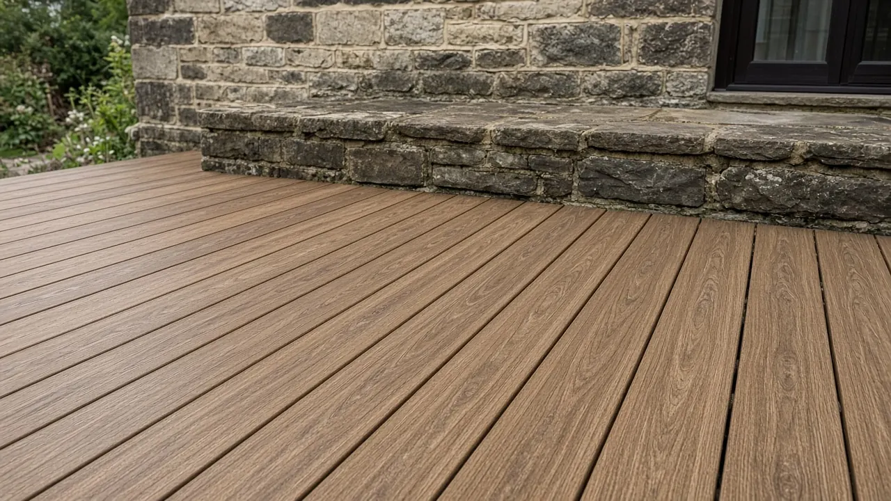 Example image: close view of woodgrain composite with natural colour variation